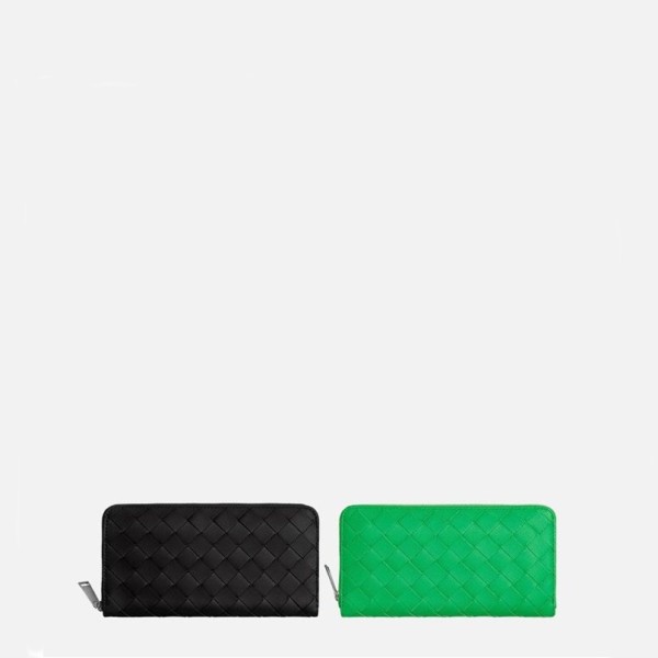 ✨보테가베네타 남성 카프스킨 인트레치아토 지퍼 어라운드 투톤 지갑 【매장-170만원대】 - Bottega Veneta Mens Zippy Wallets - bv138x