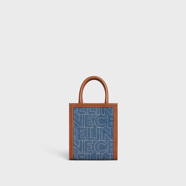 ✨셀린느 여성 올 오버 프린트 미니 버티컬 카바스백 【매장 300만원대】 - Celine Womens Blue Tote Bag - ce208x