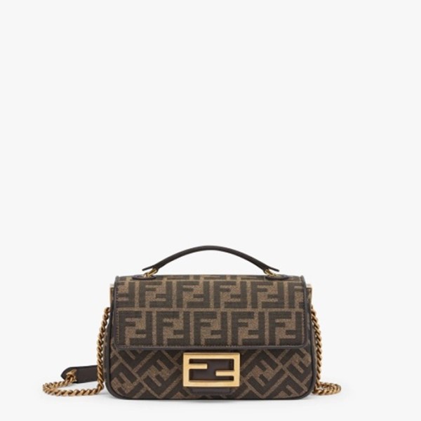✨[Premium] 펜디 여성 자카드 FF 패브릭 백 8BR793AKBZF1EM3 - Fendi Womens Brown Shoulder Bag - fe195x