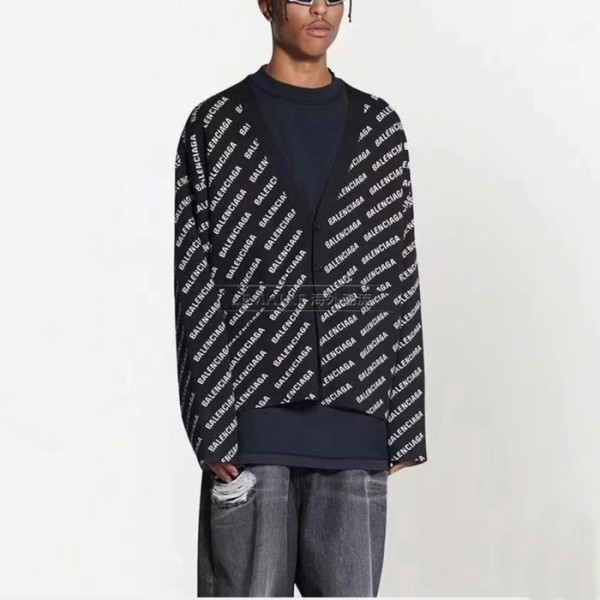 ✨발렌시아가 남성 블랙 브이넥 가디건 - Balenciaga Mens Black Cardigan - ba594x