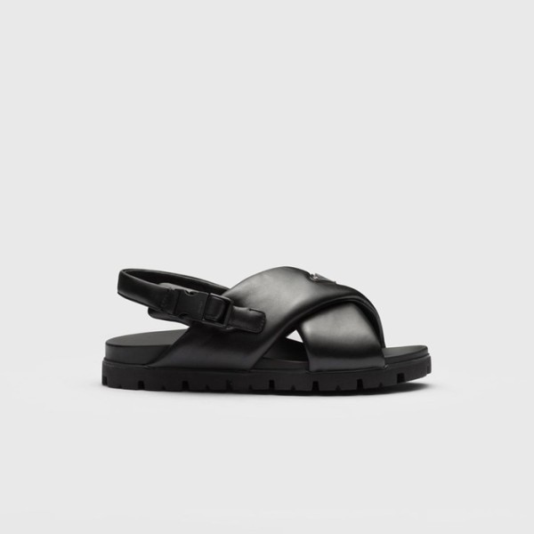 ✨프라다 남성 크로스 스트랩 슬리퍼 【매장-140만원대】 - Prada Mens Black Sandals - pr735x