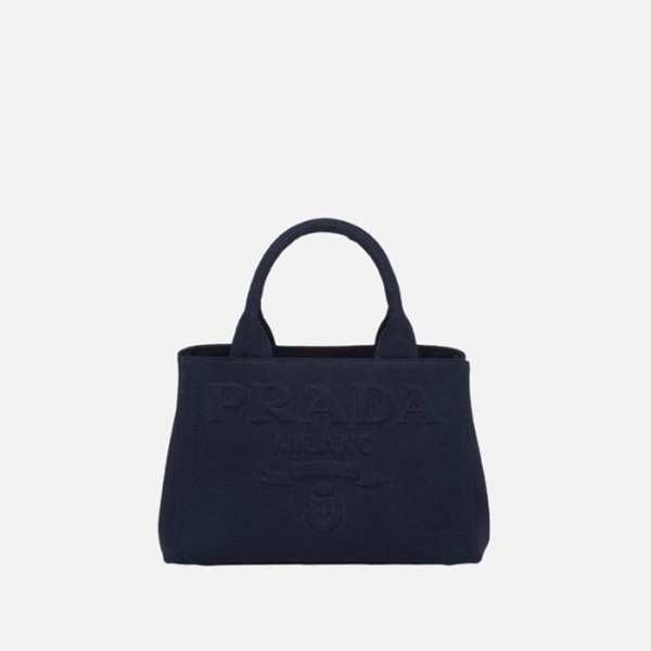 ✨프라다 여성 엠보스드 로고 캔버스 토트백 - Prada Womens Black Tote Bag - pr741x