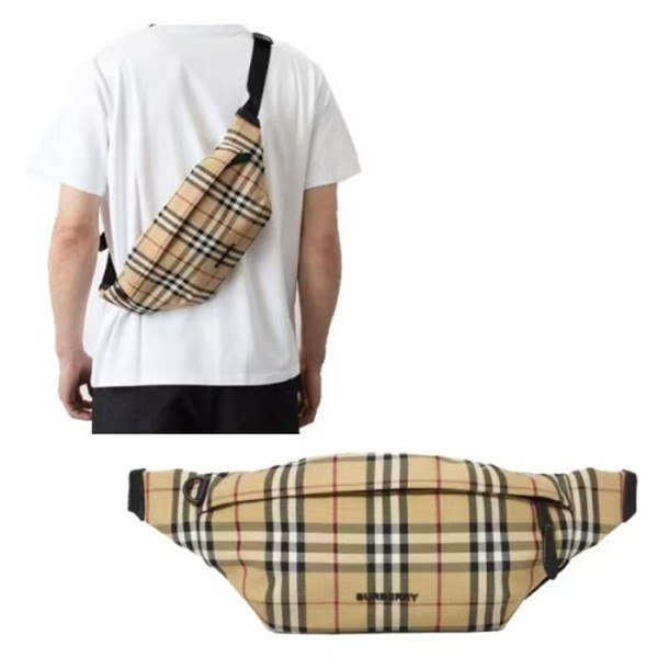 ✨버버리 남성 체크 벨트백 【매장-160만원대】 - Burberry Mens Brown Hip-sack - bu308x