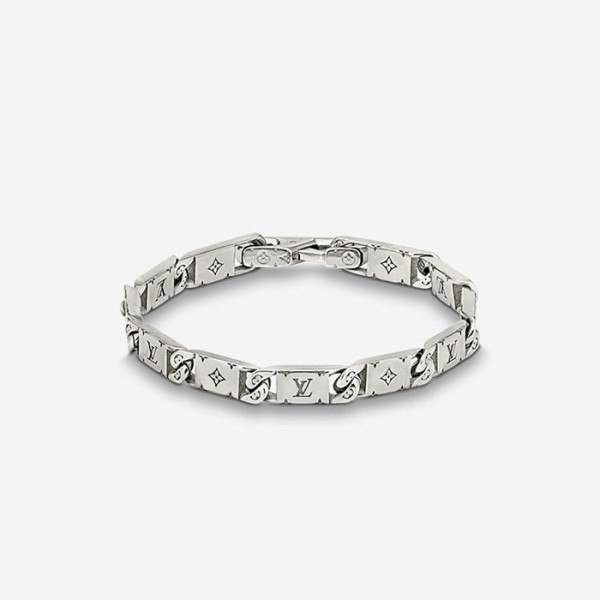 ✨루이비통 남성 모노그램 타이드 업 팔찌 M0921M 【매장-90만원대】 - Louis vuitton Mens White Gold Bangle - acc244x