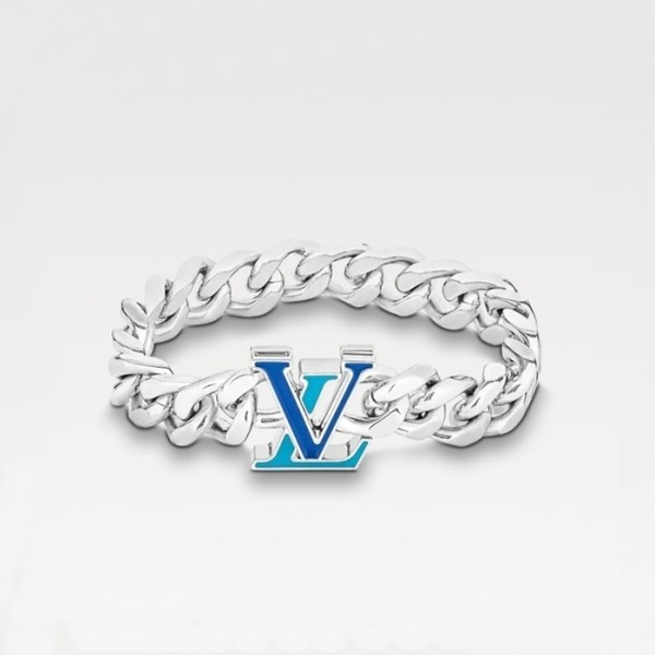 ✨루이비통 남성 이니셜 LV 체인 팔찌M0919【매장-100만원대】 - Louis vuitton Mens White Gold Bangle - acc263x