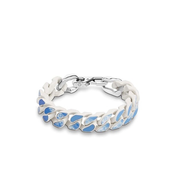 ✨루이비통 남성 모노그램 클라우드 체인 링크 브레이슬릿 【매장-80만원대】 - Louis vuitton Mens White Gold Bangle - acc269x