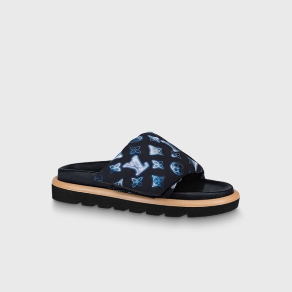 ✨루이비통 남/녀 풀 필로우 플랫 컴포트 뮬 1A9SMQ 【매장-200만원대】 - Louis vuitton Unisex Navy Slippers - lv1905x