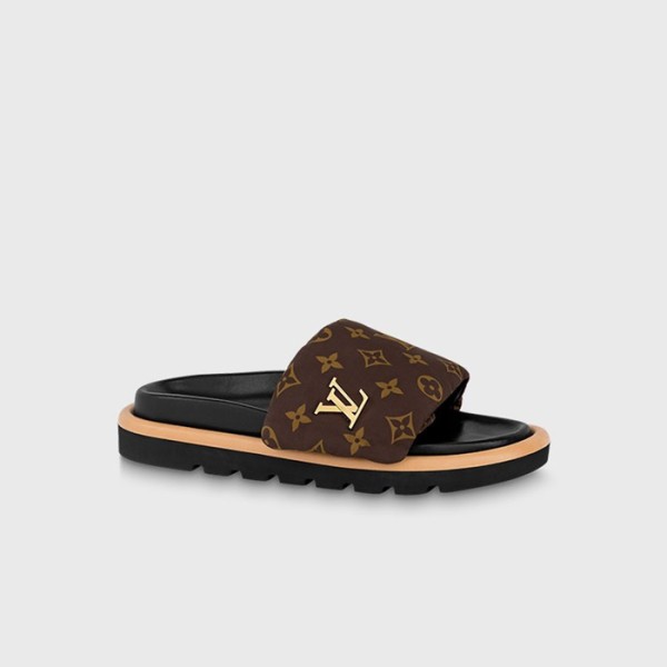 ✨루이비통 남/녀 풀 필로우 플랫 컴포트 뮬 1ABGIU 【매장-200만원대】 - Louis vuitton Unisex Brown Slippers - lv1906x