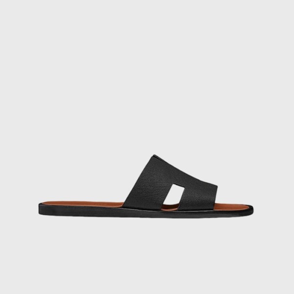 ✨에르메스 남성 이즈미르 카프스킨 샌들 【매장-200만원대】 - Hermes Mens Black Slippers - he310x