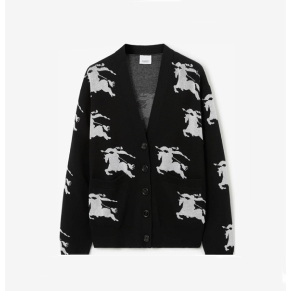 ✨버버리 남성 블랙 브이넥 가디건 - Burberry Mens Black Cardigan - bu334x