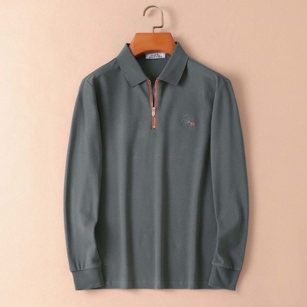 ✨에르메스 남성 그린 폴로 긴팔티 - Hermes Mens Green Tshirts - he349x