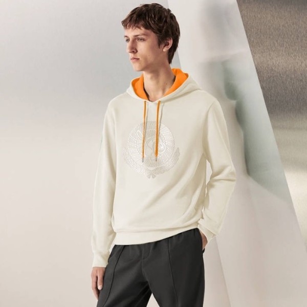 ✨에르메스 남성 아이보리 후드티 - Hermes Mens Ivory Hoodie - he352x