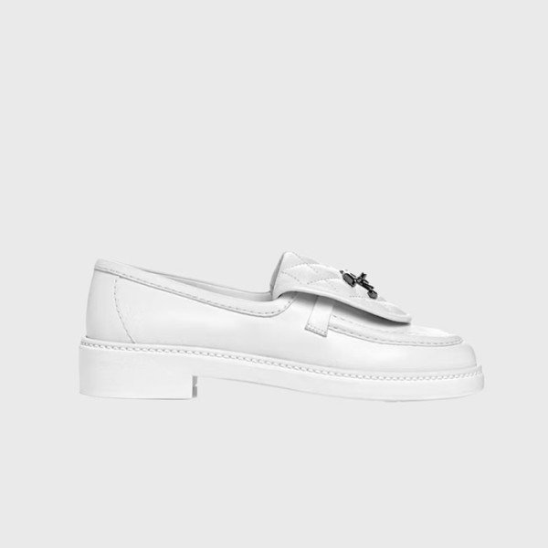 ✨샤넬 여성 퀄팅 탭 로퍼 화이트 【매장-350만원대】 - Chanel Womens White Loafer - ch540x
