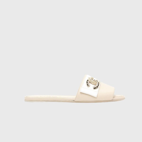 ✨샤넬 여성 CC 로고 크리스탈 펄 화이트 베이지 슬리퍼 【매장-200만원대】 - Chanel Womens Beige Slippers - ch544x