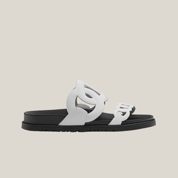 ✨에르메스 여성 엑스트라 시프레 나파 앤 블랑 샌들 【매장-200만원대】 - Hermes Womens White Slippers - he380x