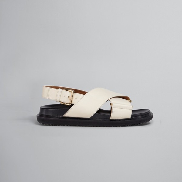 ✨마르니 여성 화이트 가죽 크리스크로스 샌들【매장100만원대】 - Marni Womens Black Sandals - ma20x