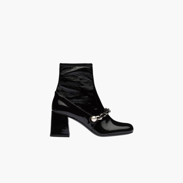 ✨미우미우 여성 스트레치 테크니컬 나플락 부티힐 【매장170만원대】 - Miumiu Womens Black Boots - miu321x