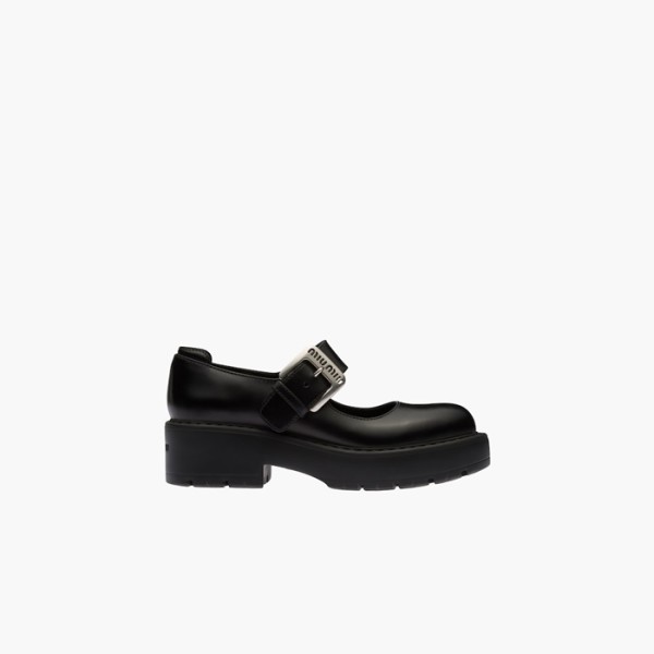 ✨미우미우 여성 가죽 발레리나 로퍼 【매장140만원대】 - Miumiu Womens Black Loafers - miu320x