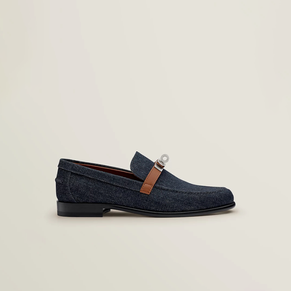 ✨에르메스 여성 데님 로퍼 H221090Z 【매장-130만원대】 - Hermes Womens Navy Loafers - he402x