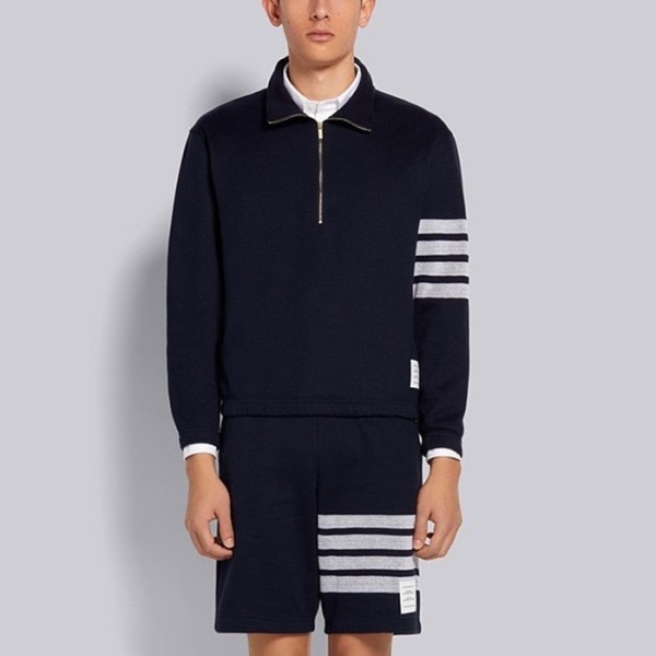 ✨톰브라운 남성 네이비 폴로 맨투맨 - Thom Browne Mens Navy Tshirts - th94x