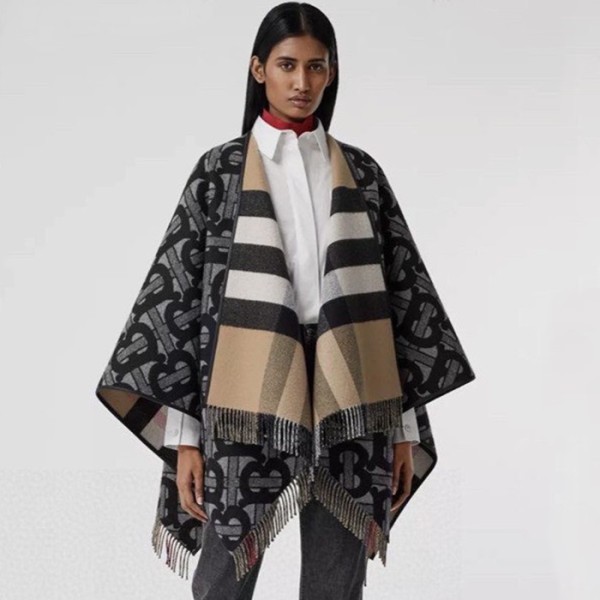 ✨버버리 여성 베이지 양면 판쵸 - Burberry Womens Beige Pancho - bu329x