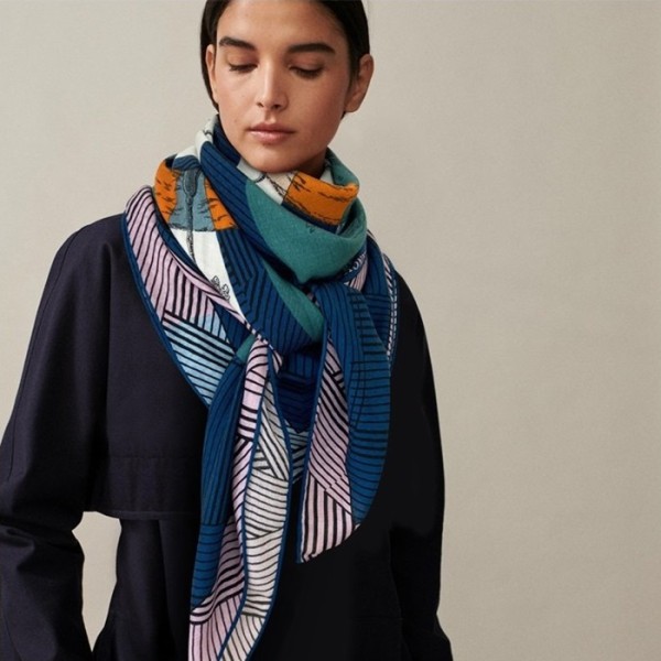 ✨에르메스 여성 블루 스카프 - Hermes Womens Blue Scarf - he502x