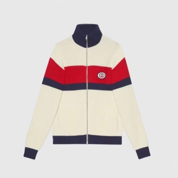✨구찌 남성 캐쥬얼 화이트 니트자켓 - Gucci Mens White Jackets - gu1106x