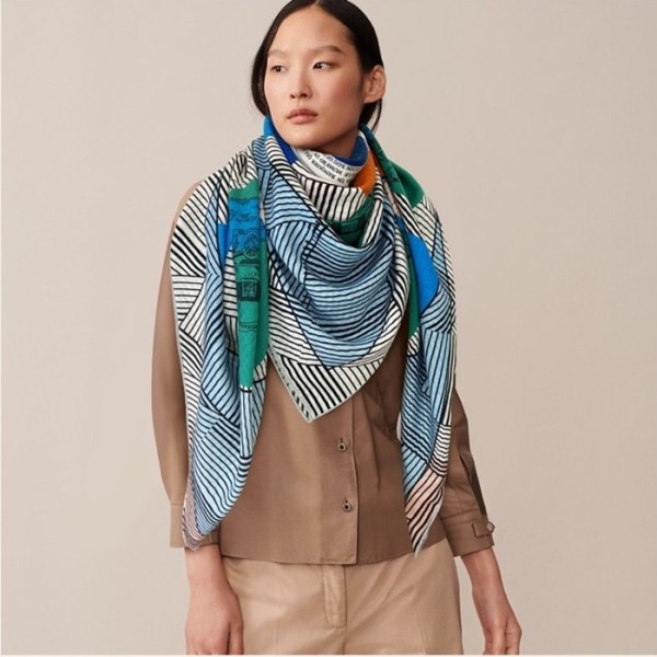 ✨에르메스 여성 블루 스카프 - Hermes Womens Blue Scarf - he509x