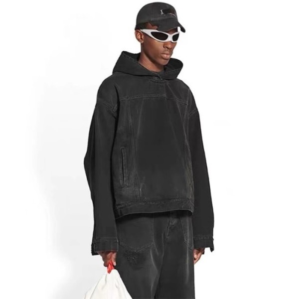 ✨발렌시아가 남성 블랙 후드티 - Balenciaga Mens Black Hoodie - ba808x