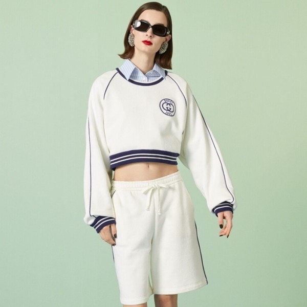 ✨구찌 여성 크루넥 화이트 투피스 - Gucci Womens White Two-pieces - gu1114x