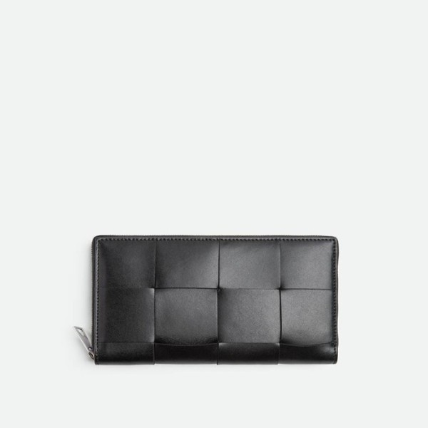 ✨보테가베네타 남성 블랙 지퍼돌이 장지갑 - Bottega Veneta Mens Black Zippy Wallets - bv210x