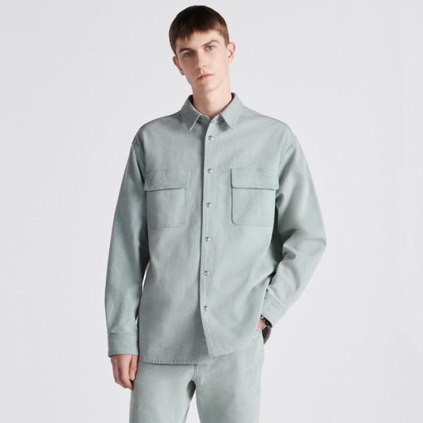 ✨디올 남성 캐쥬얼 연블루 양면 셔츠 - Dior Mens Blue Shirts - di855x