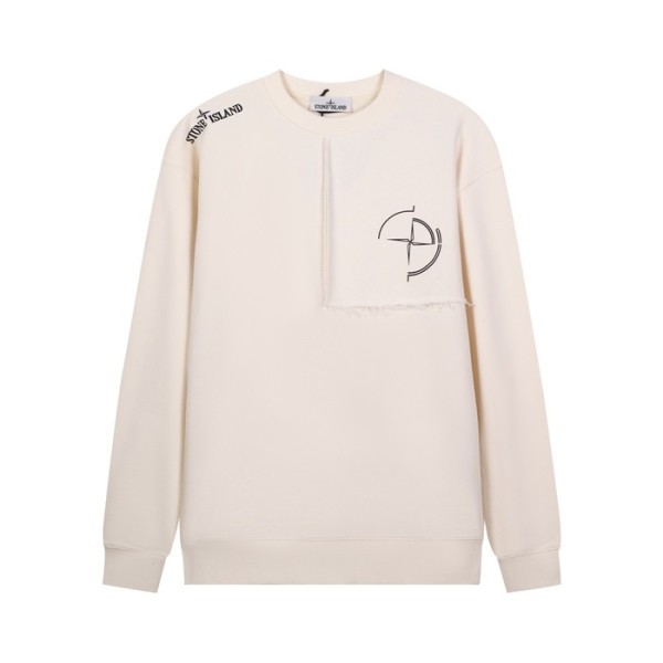 ✨스톤아일랜드 남성 모던 아이보리 맨투맨 - Stone Island Mens Ivory Tshirts - st93x