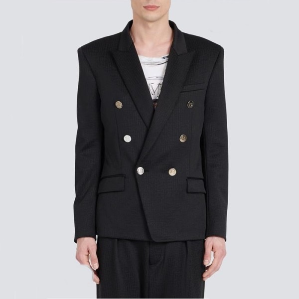 ✨발망 남성 블랙 슈트 자켓 - Balmain Mens Black Suit Jackets - bam233x