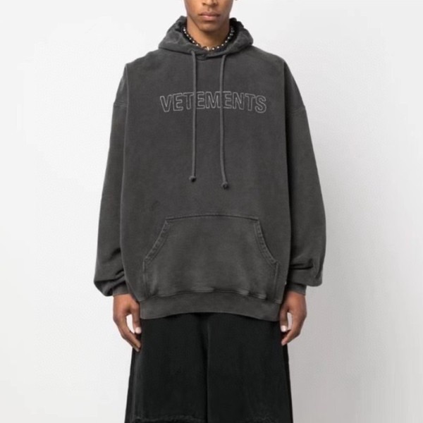 ✨베트멍 남성 그레이 후드티 - Vetements Mens Gray Hoodie - ve374x