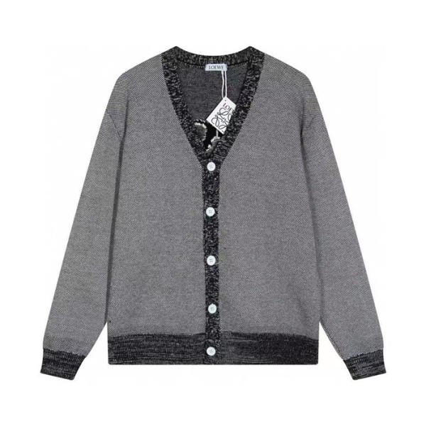 ✨로에베 남성 그레이 브이넥 가디건 - Loewe Mens Gray Cardigan - loe816x