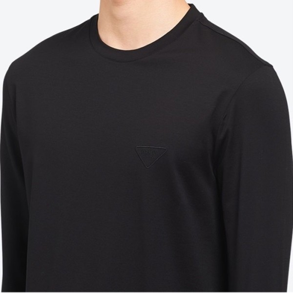 ✨프라다 남성 크루넥 블랙 맨투맨 - Prada Mens Black Tshirts - pr848x