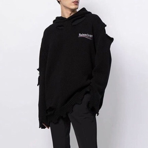 ✨발렌시아가 남/녀 블랙 후드티 - Balenciaga Unisex Black Hoodie - ba858x