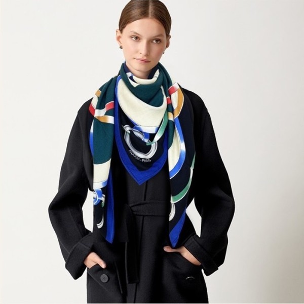 ✨에르메스 여성 블루 스카프 - Hermes Womens Blue Scarf - he533x