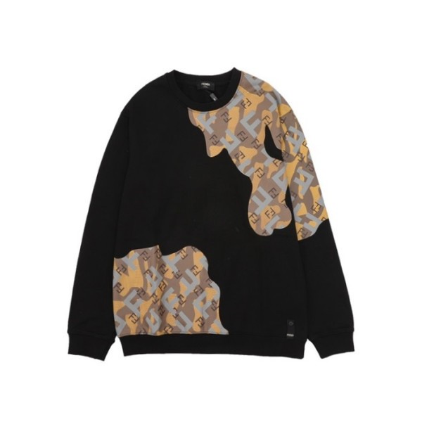 ✨펜디 남성 캐쥬얼 블랙 맨투맨 - Fendi Mens Black Tshirts - fe556x