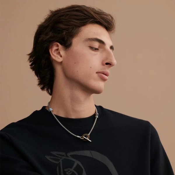 ✨에르메스 남성 화이트 골드 목걸이 - Hermes Mens White Gold Necklace - acc725x