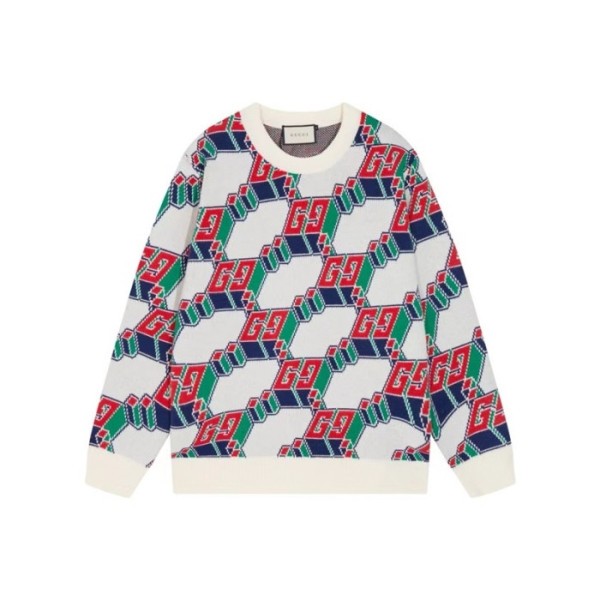 ✨구찌 남성 화이트 크루넥 니트 - Gucci Mens White Knits- gu1163x