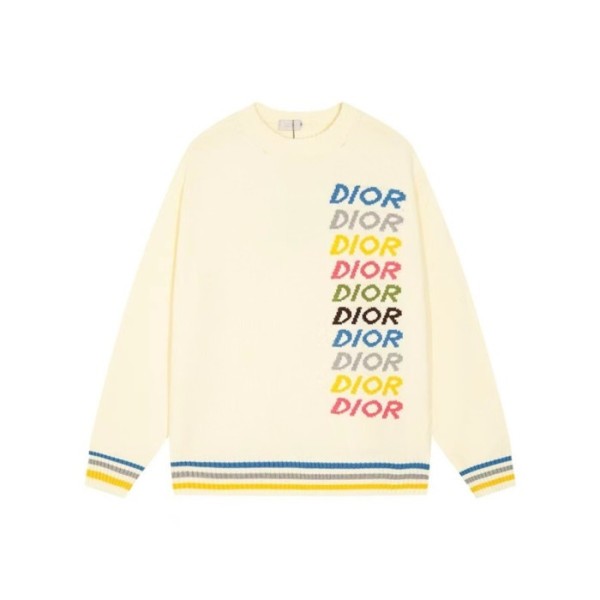 ✨디올 남성 아이보리 크루넥 니트 - Dior Mens Ivory Knitwear - di895x