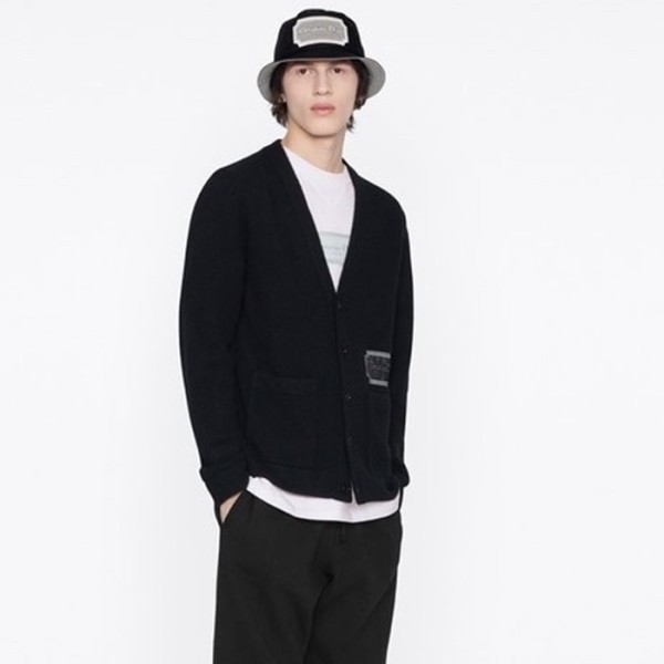 ✨디올 남성 블랙 브이넥 가디건 - Dior Mens Black Cardigan - fa19x