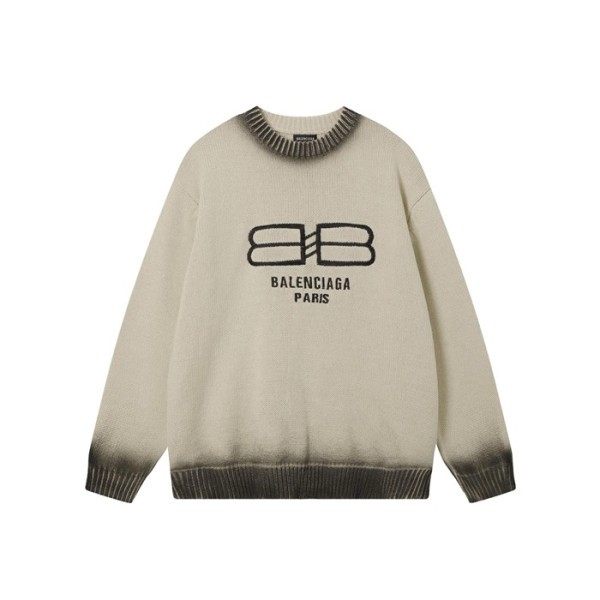 ✨발렌시아가 남성 크루넥 니트 - Balenciaga Mens Ivory Knits - ba80x