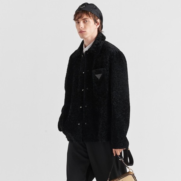 ✨프라다 남성 모던 블랙 가죽 자켓 - Prada Mens Black Jackets - cl127x