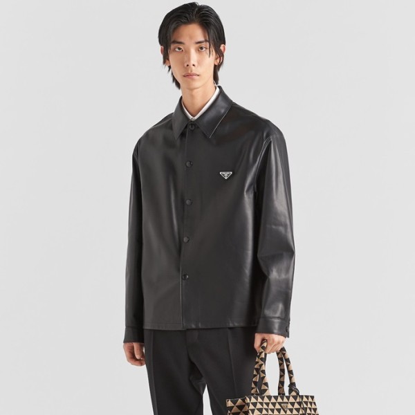 ✨프라다 남성 블랙 가죽 자켓 - Prada Mens Black Jackets - cl133x