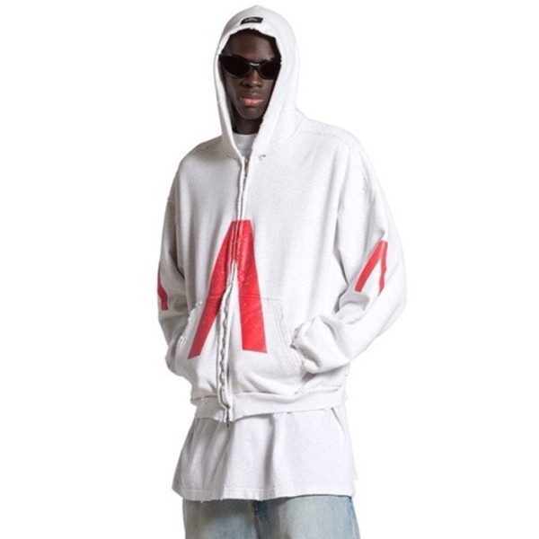 ✨발렌시아가 남/녀 그레이 후드티 - Balenciaga Unisex Gray Hoodie - bac11x