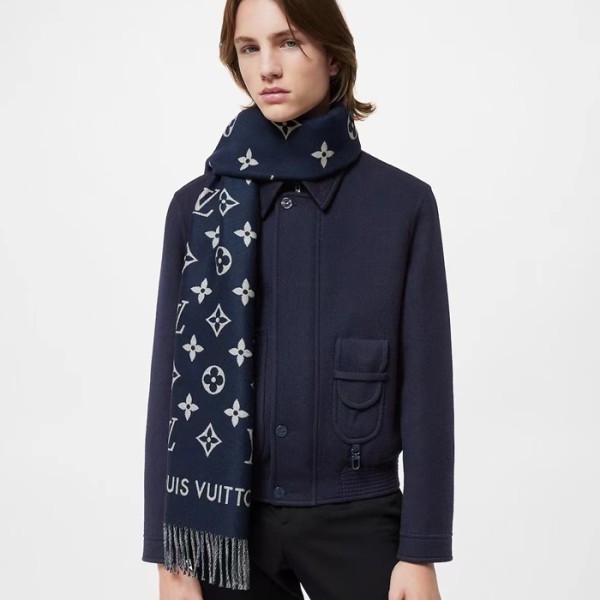 ✨루이비통 남성 네이비 머플러 - Louis vuitton Mens Navy Muffler - acc1384x