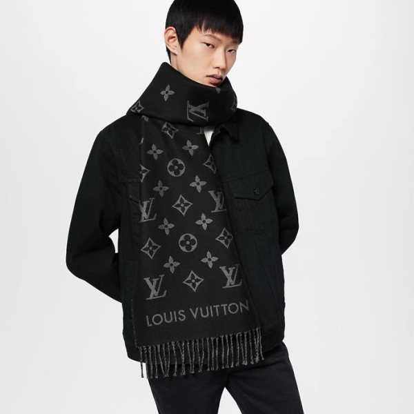 ✨루이비통 남성 블랙 머플러 - Louis vuitton Mens Black Muffler - acc1385x